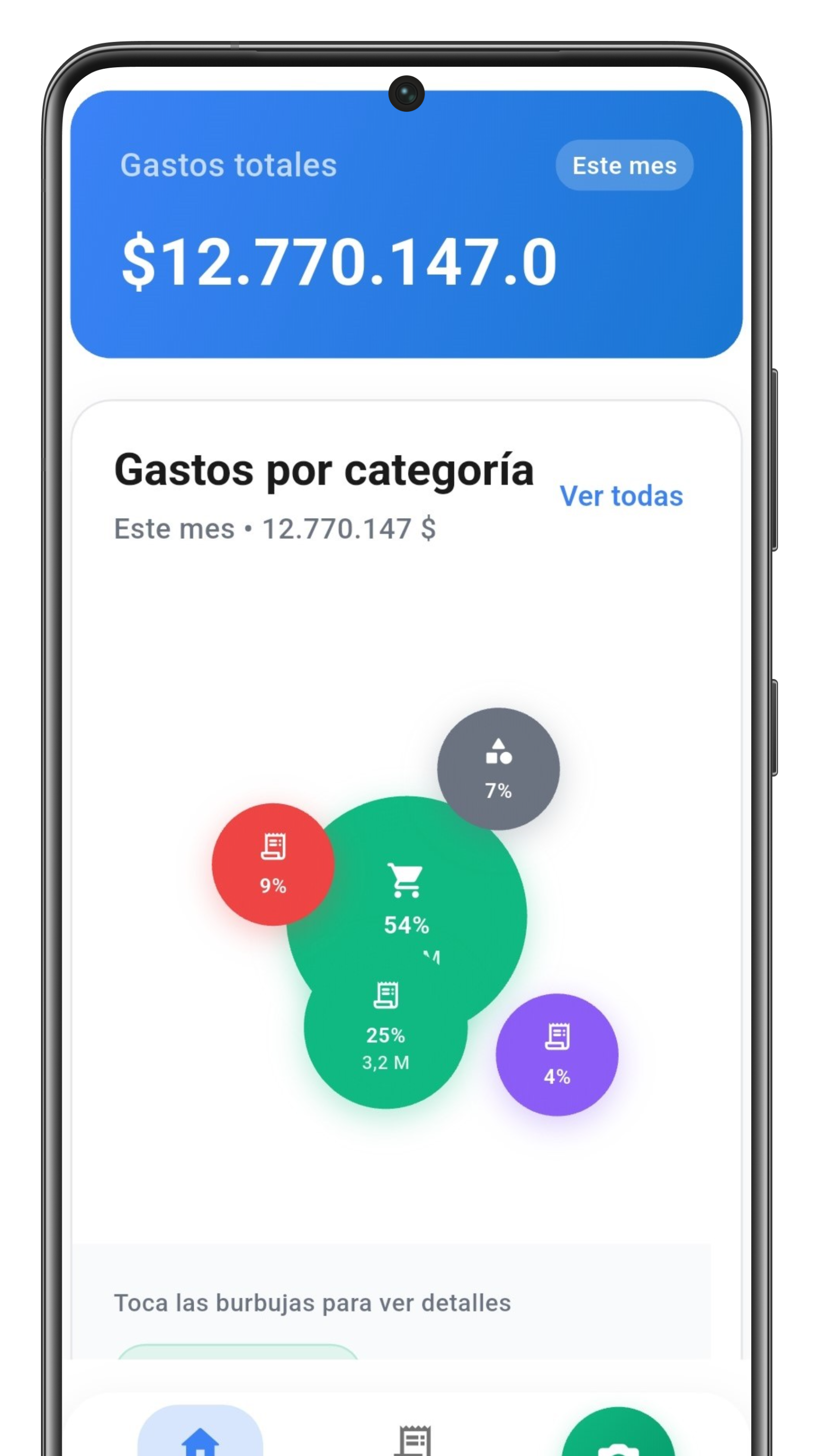 Vista unificada de todos tus gastos